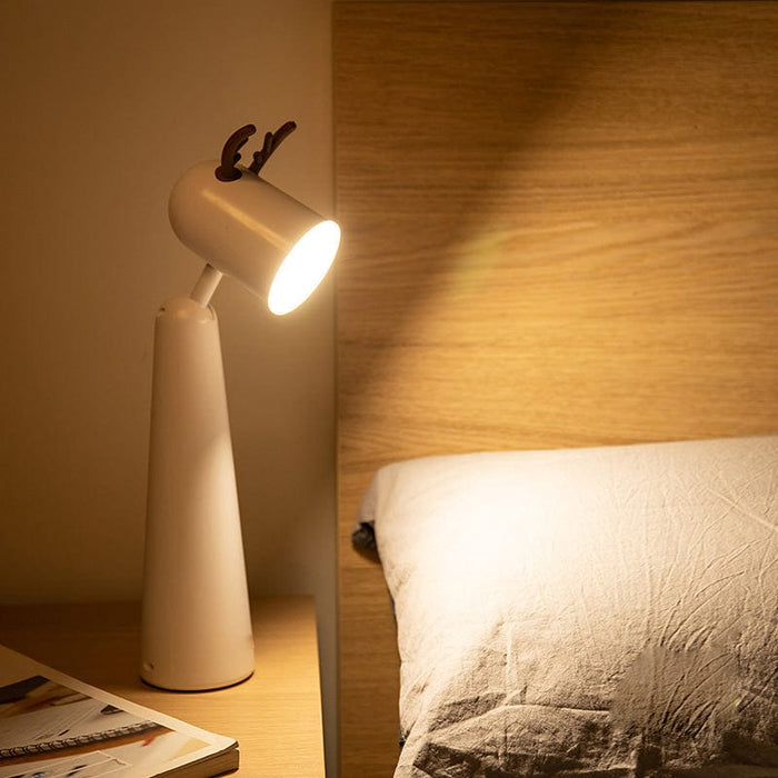 Cartoon Antlers Cute USB Rechargeable Adjustable White Modern Night Lights