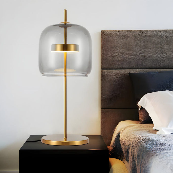 Jube Glass Lampshade table Lamp Smoky. Burned Earth Bedroom Lamp