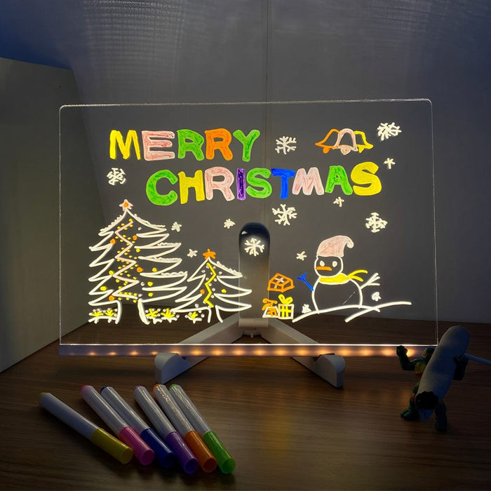Acrylic DIY Led Handwriting Note Board With Pen Luminous Message Writing Night Light