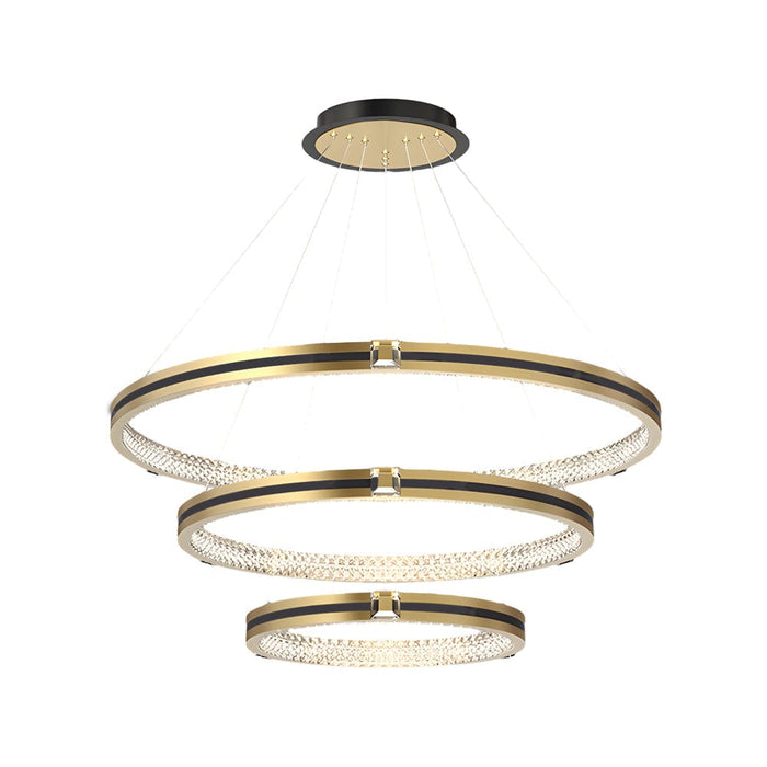 Simple Circles Rings Three Step Dimming Brushed Gold Modern Chandelier