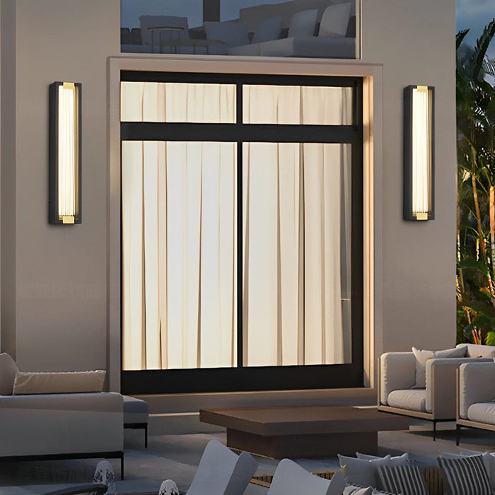 Rectangular Strip Waterproof LED Black Modern Porch Lights Wall Sconces