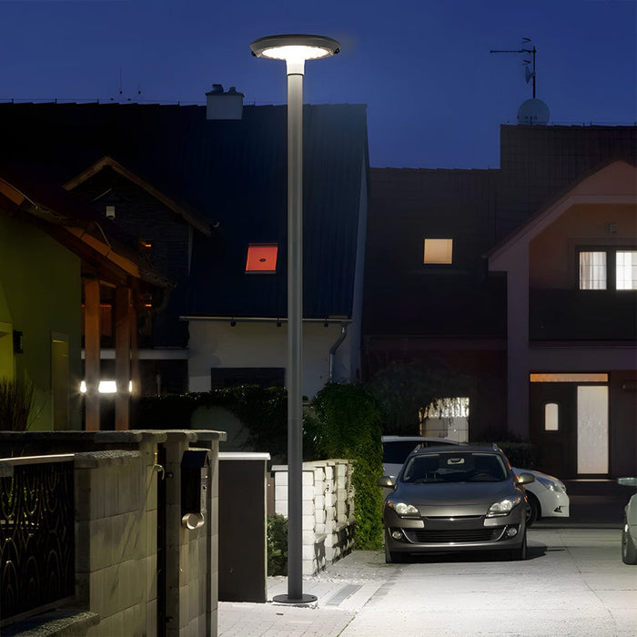 Modern Round Dual Motion Sensor LED Solar Garden Post Lights