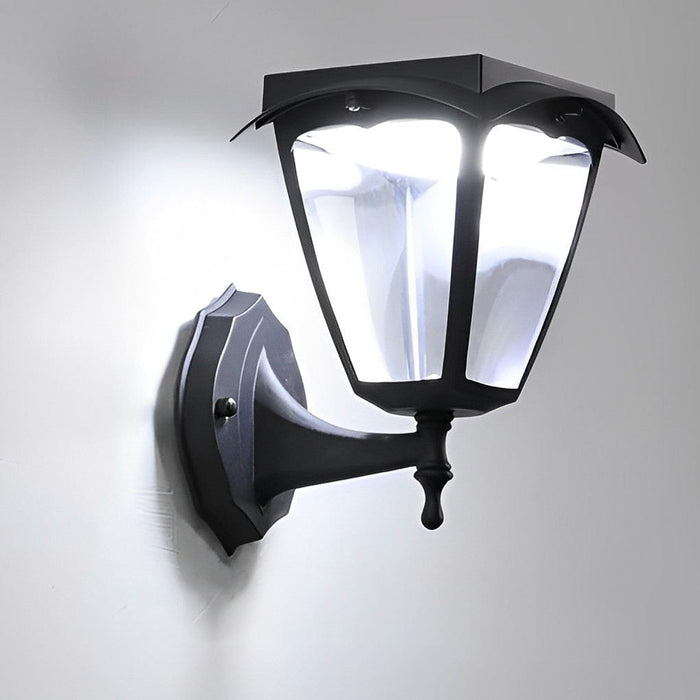 Square Dimmable LED Intelligent Black Modern Solar Outdoor Wall Lights