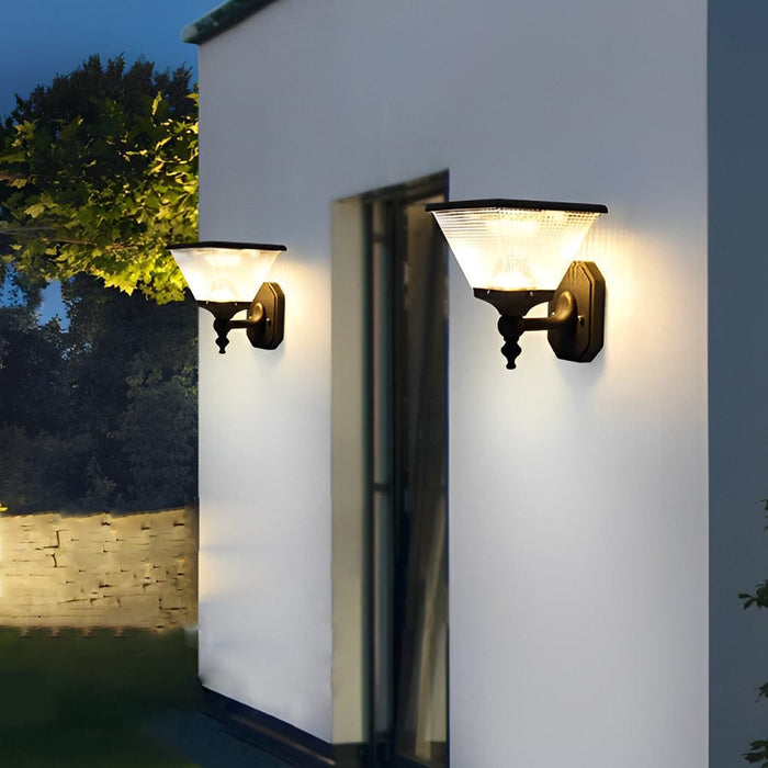 Round Waterproof LED Three Step Dimming with Remote Solar Wall Lights