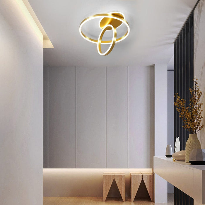 Dual Rings LED Modern Flush Mount Ceiling Lighting Chandeliers Light