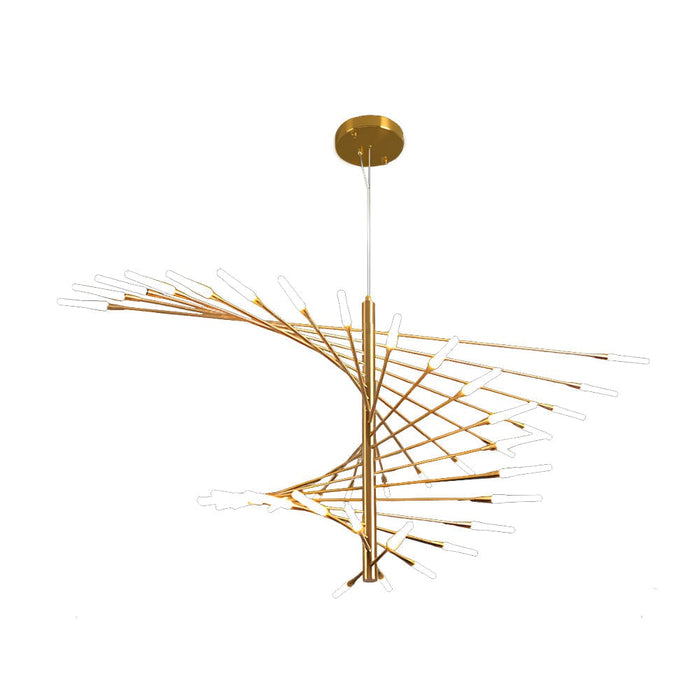 Modern Chandelier Rotating Fireworks. Black/Gold