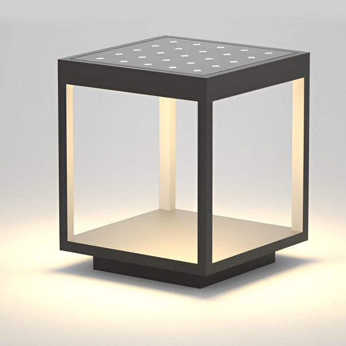 Clearance Sale Square Hallow Frame Waterproof LED Courtyard Solar Post Cap Light