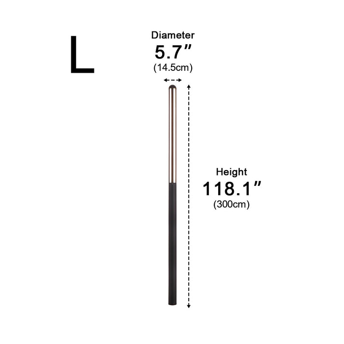 Modern Minimalist Outdoor Post Light, LED Pathway Lighting, IP65 Waterproof, Aluminum Black for Garden/Driveway/Landscape