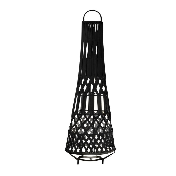 Black Rope Solar Tribal Floor Lamp Rechargeable Waterproof Portable Standing Lamp