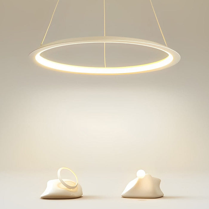 Minimalist Round LED Stepless Dimming Nordic Chandelier Hanging Lamp
