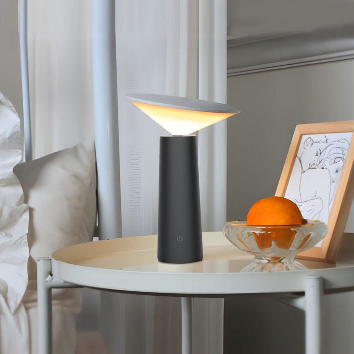 360 Rotatable Lighting LED Desk Lamp with USB Charging. White/Black