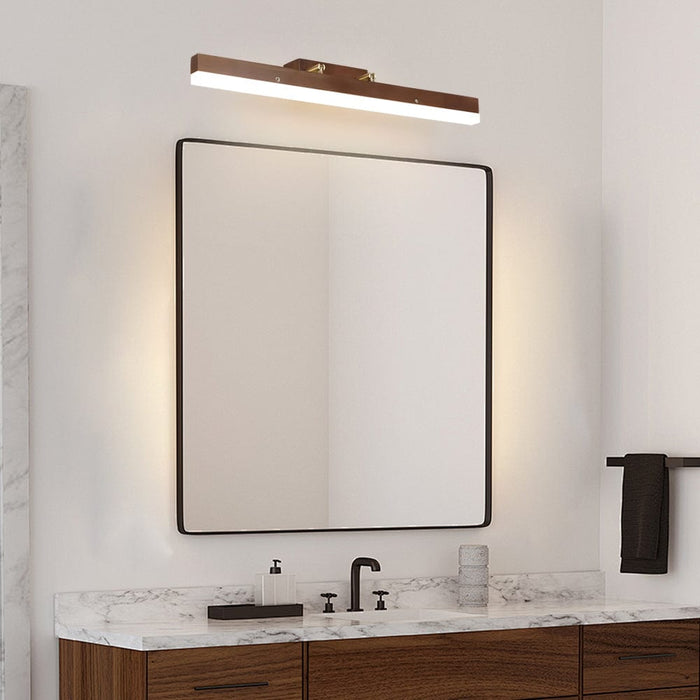31.49'' Walnut LED Wood Vanity Light - LED Bar Light for Bathroom