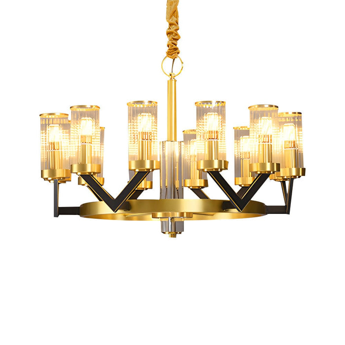 Round Personality Molecular Glass Copper Nordic Modern Chandelier Lamp