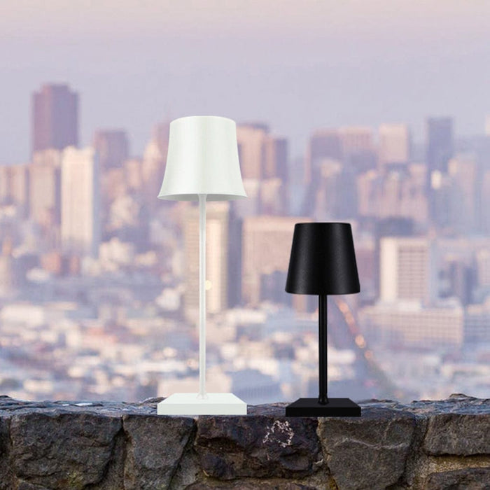 15 In. Cordless Table Lamp Metal Bell Shade USB Touch Dimming Reading Light