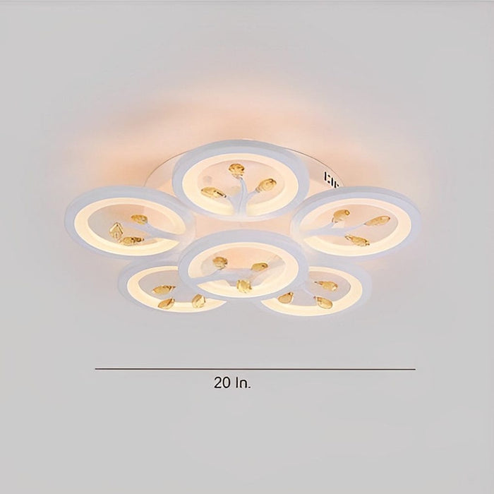 16 Lights Flower Dimmable LED White Nordic Ceiling Lights Flush Mount Lighting