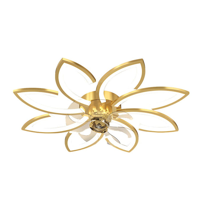 Modern Flowers Three Step Dimming LED Nordic Flush Mount Ceiling Fan Lamp