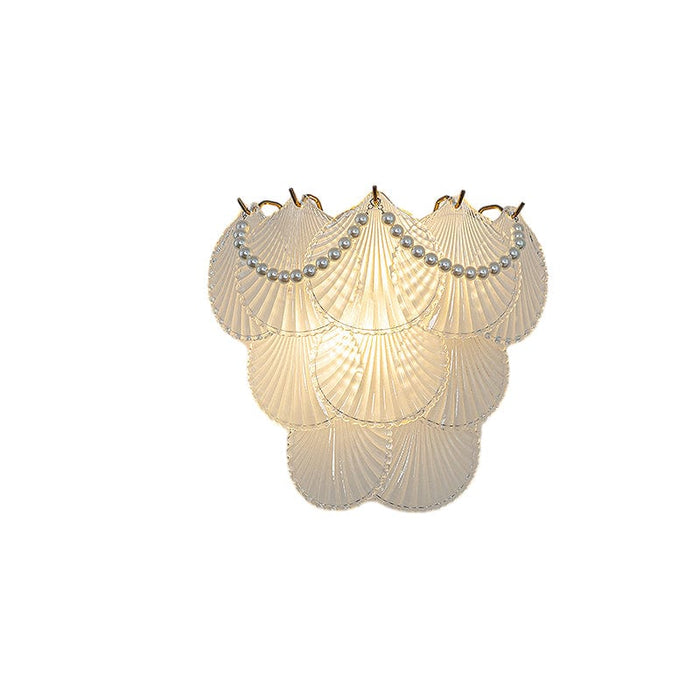 Glass Leaves Feathers Luxury Three Step Dimming French Style Wall Lamp