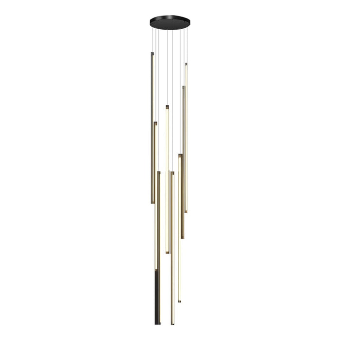 Modern Spiral Multi-Strip Chandelier for Staircases