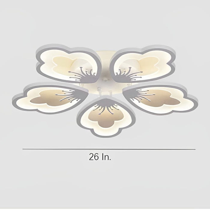 Flower Shaped Dimmable LED White Nordic Chandelier Light Flush Mount Lighting