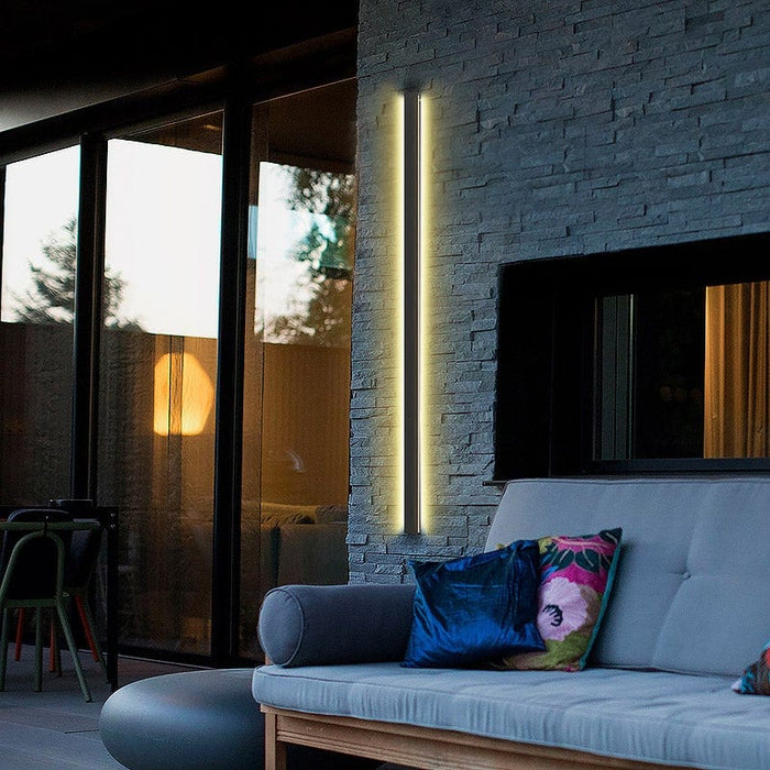Black Long Strip LED Waterproof Modern Outdoor Wall Lights Porch Lights