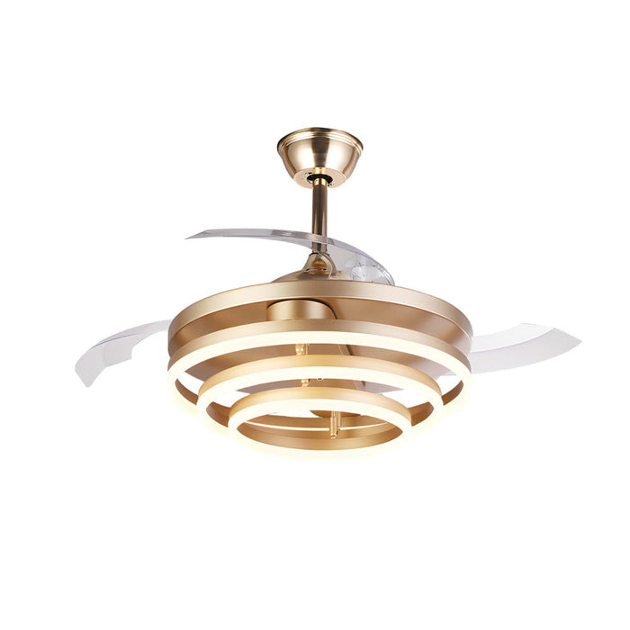 Modern 41 Retractable Ceiling Fan with LED Lights and Remote Control