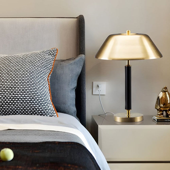 Modern Black and Brass Table Lamp for Living Room