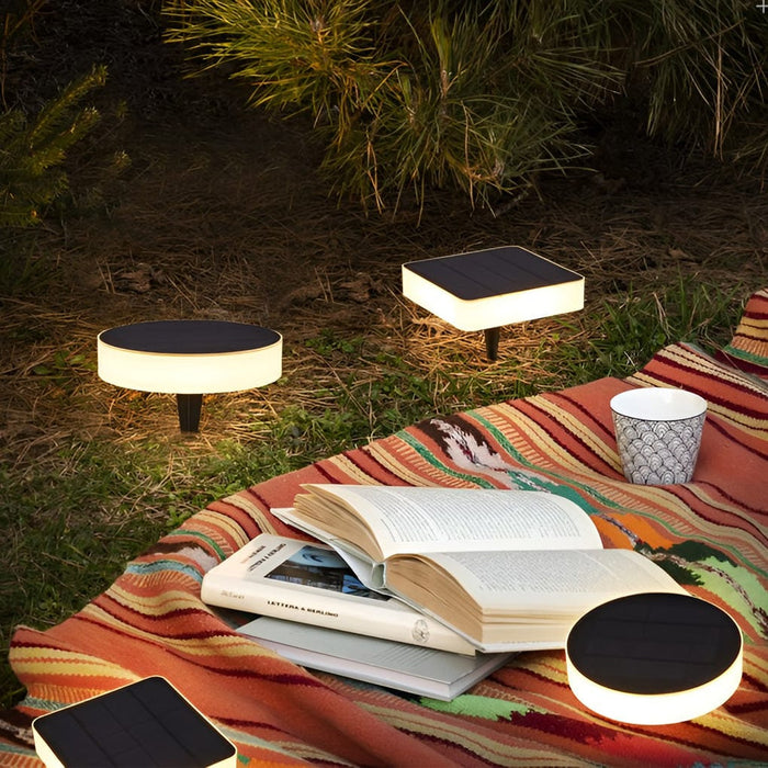 Round Square LED Waterproof Outdoor Solar Decking Lights Lawn Lights