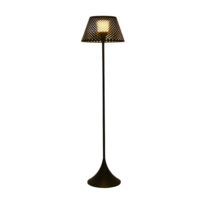 67'' Mesh Stainless Steel Perforated Outdoor Floor Lamp Solar Powered Standing Lamp