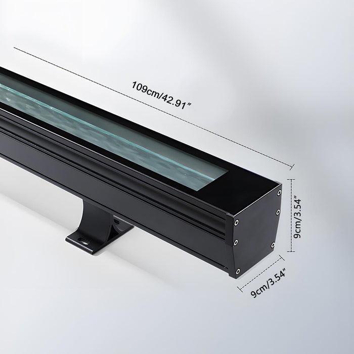 3D Dynamic Wave LED Strip - Outdoor Wall Washer Light, Waterproof / RGB Color Changing, 42.91 inch - Aluminum Glass Fixture
