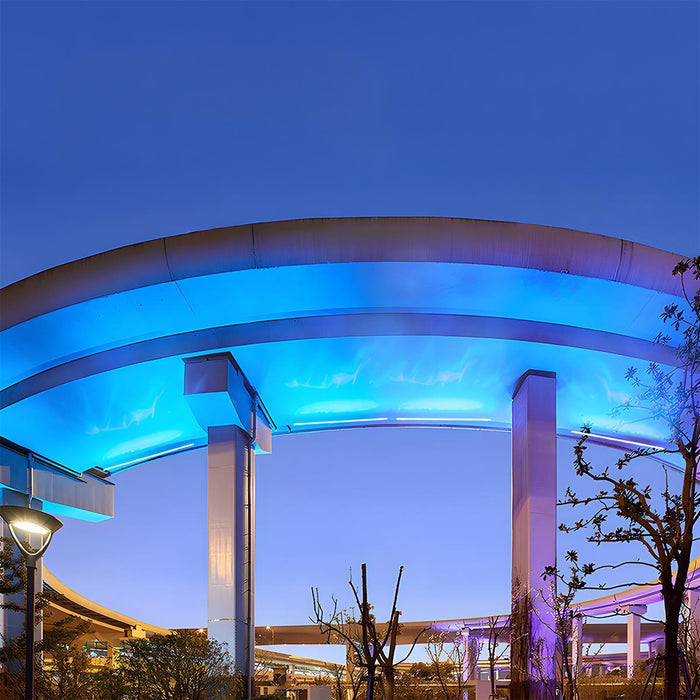 3D Dynamic Wave LED Strip - Outdoor Wall Washer Light, Waterproof / RGB Color Changing, 42.91 inch - Aluminum Glass Fixture