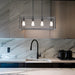 4-Light Vintage Linear Pendant Light Fixture, Industrial Rectangle Black Linear Cage Ceiling Light Fixture for Dining Room Living Room-ErisView