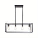 4-Light Vintage Linear Pendant Light Fixture, Industrial Rectangle Black Linear Cage Ceiling Light Fixture for Dining Room Living Room-ErisView