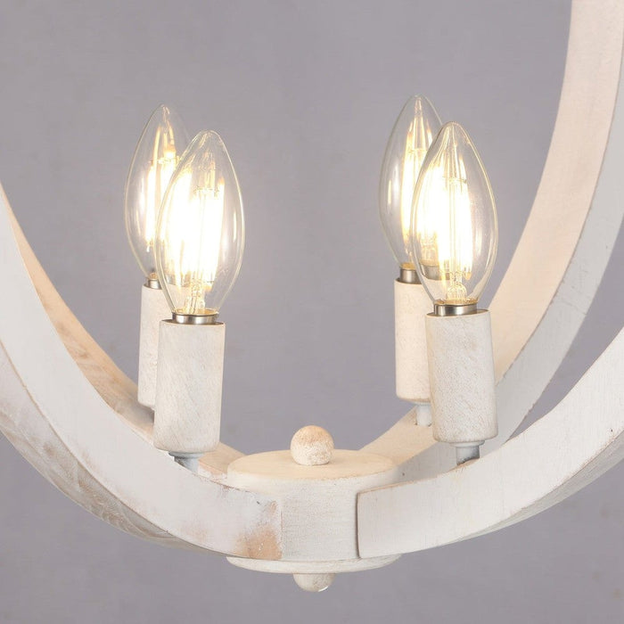 4- Light White Farmhouse Wood Globe-Shaped Ceiling Fan with Remote-ErisView