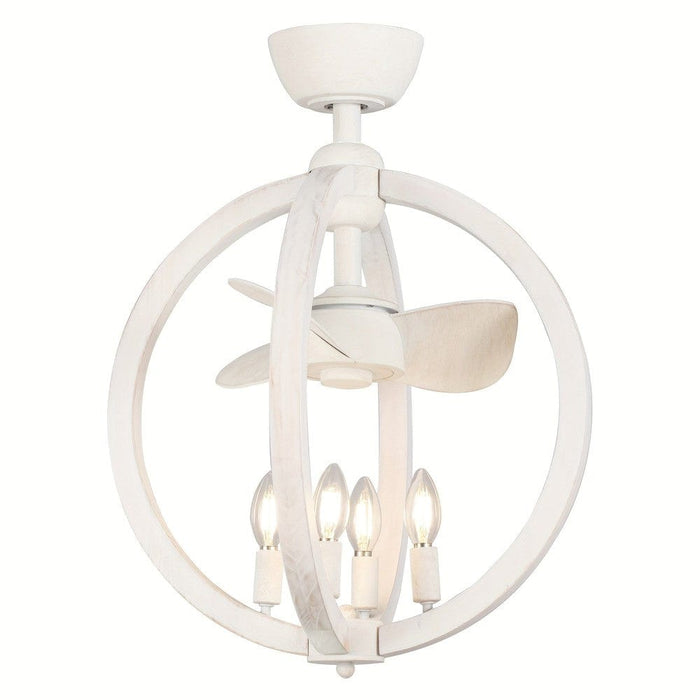 4- Light White Farmhouse Wood Globe-Shaped Ceiling Fan with Remote-ErisView