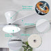 40 in. Bedroom Ceiling Fans with Lights, White Modern Ceiling Fan with Remote and APP Control, Low Ceiling Fan for Bedroom Living Room Dining Room-17-ErisView
