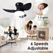 40 in. Bedroom Ceiling Fans with Lights, White Modern Ceiling Fan with Remote and APP Control, Low Ceiling Fan for Bedroom Living Room Dining Room-20-ErisView