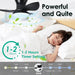 40 in. Bedroom Ceiling Fans with Lights, White Modern Ceiling Fan with Remote and APP Control, Low Ceiling Fan for Bedroom Living Room Dining Room-22-ErisView