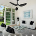 40 in. Black Contemporary Ceiling Fan with Light Remote, 3 Blade Low Profile Ceiling Fan Fixture for Bedroom Living Room Dining Room Kitchen-2-ErisView