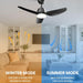 40 in. Black Contemporary Ceiling Fan with Light Remote, 3 Blade Low Profile Ceiling Fan Fixture for Bedroom Living Room Dining Room Kitchen-6-ErisView