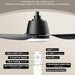 40 in. Black Contemporary Ceiling Fan with Light Remote, 3 Blade Low Profile Ceiling Fan Fixture for Bedroom Living Room Dining Room Kitchen-9-ErisView