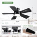 40 in. Black Modern Ceiling Fan with Lights Remote APP Control, Flush Mount Low Profile Reversible Ceiling Fans for Kitchen Bedroom Patio-2-ErisView