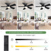 40 in. Black Modern Ceiling Fan with Lights Remote APP Control, Flush Mount Low Profile Reversible Ceiling Fans for Kitchen Bedroom Patio-5-ErisView