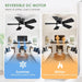 40 in. Black Modern Ceiling Fan with Lights Remote APP Control, Flush Mount Low Profile Reversible Ceiling Fans for Kitchen Bedroom Patio-6-ErisView