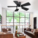 40 in. Black Modern Ceiling Fan with Lights Remote APP Control, Flush Mount Low Profile Reversible Ceiling Fans for Kitchen Bedroom Patio-7-ErisView