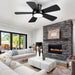 40 in. Black Modern Ceiling Fan with Lights Remote APP Control, Flush Mount Low Profile Reversible Ceiling Fans for Kitchen Bedroom Patio-8-ErisView