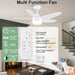 40 in. Remote Control Ceiling Fan and Light, White Modern Ceiling Fan with 5 Blades, Ceiling Fan Summer Winter, Bedroom Ceiling Fans for Low Ceiling-2-ErisView