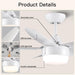 40 in. Remote Control Ceiling Fan and Light, White Modern Ceiling Fan with 5 Blades, Ceiling Fan Summer Winter, Bedroom Ceiling Fans for Low Ceiling-8-ErisView