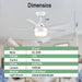 40 in. Remote Control Ceiling Fan and Light, White Modern Ceiling Fan with 5 Blades, Ceiling Fan Summer Winter, Bedroom Ceiling Fans for Low Ceiling-9-ErisView