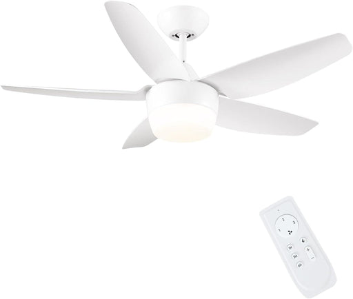 40 in. Remote Control Ceiling Fan and Light, White Modern Ceiling Fan with 5 Blades, Ceiling Fan Summer Winter, Bedroom Ceiling Fans for Low Ceiling-1-ErisView