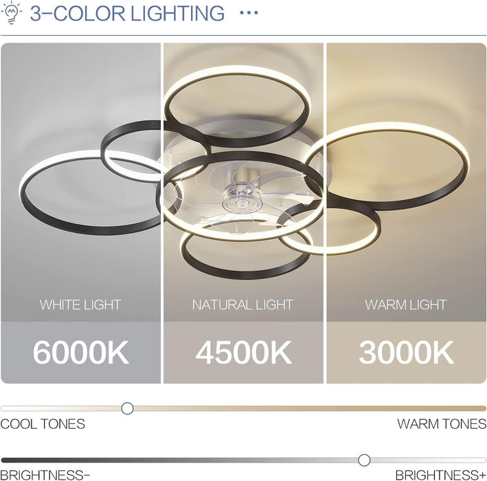 41 in. Flush Mount LED Ceiling Fan with Lights and Remote Control for Living Room-3-ErisView